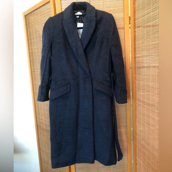 Topshop Manhattan Coat - Tailored, Belted, Double Breasted in Navy 2P - Picture 13 of 16